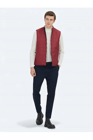 Kip Mak-5 Kırmızı Regular Fit Dik Yaka Casual Örme Çift Taraflı Spor Yelek