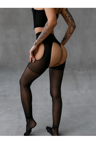 Heleni Fantazi Özel Bölgesi Ve Yanları Açık Kilotlu Çorap