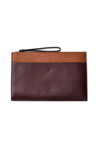 Beverly Hakiki Deri Taba Kahve Kadın Cepli Fermuarlı Rfid Korumalı Portföy Çanta Taba