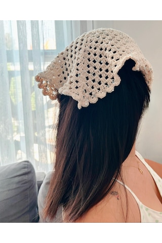 Shimmer Bandana Cream Bandana Açık Krem