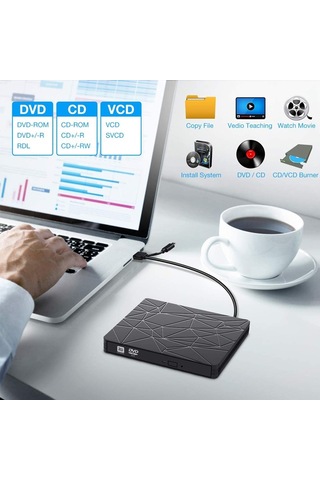 Sones Usb 3.0 Type-c Dvd Sürücüsü Sürücüsüz Yüksek Hızlı Okuma Yazma Kaydedici Cd Yazıcı Harici Dvd-rw Oynatıcı