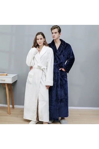 Kadın Sonbahar Ve Kış Sıcak Uzun Mercan Kadife Kalın Çift Banyo Çok Renkli