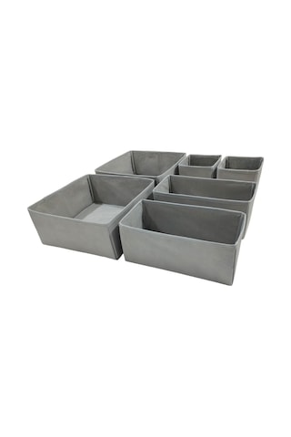 Balkan Room 6'li Gri Çekmece İçi Düzenleyici Organizer Set - Çok Amaçlı Dolap İçi Kutu Seti Genel