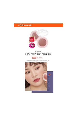 Missha A'PIEU Juicy-Pang Jelly Blusher Meyve Tonlarında Doğal Görünümlü Jel Allık BE02