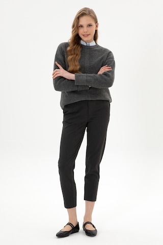 U.S. Polo Assn. Kadın Gri Carrot High Waist Fit Kanvas Pantolon 50318108-VR024