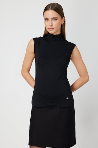 On Kadın Dik Yaka Kolsuz Basic Bluz 61432 Siyah Siyah