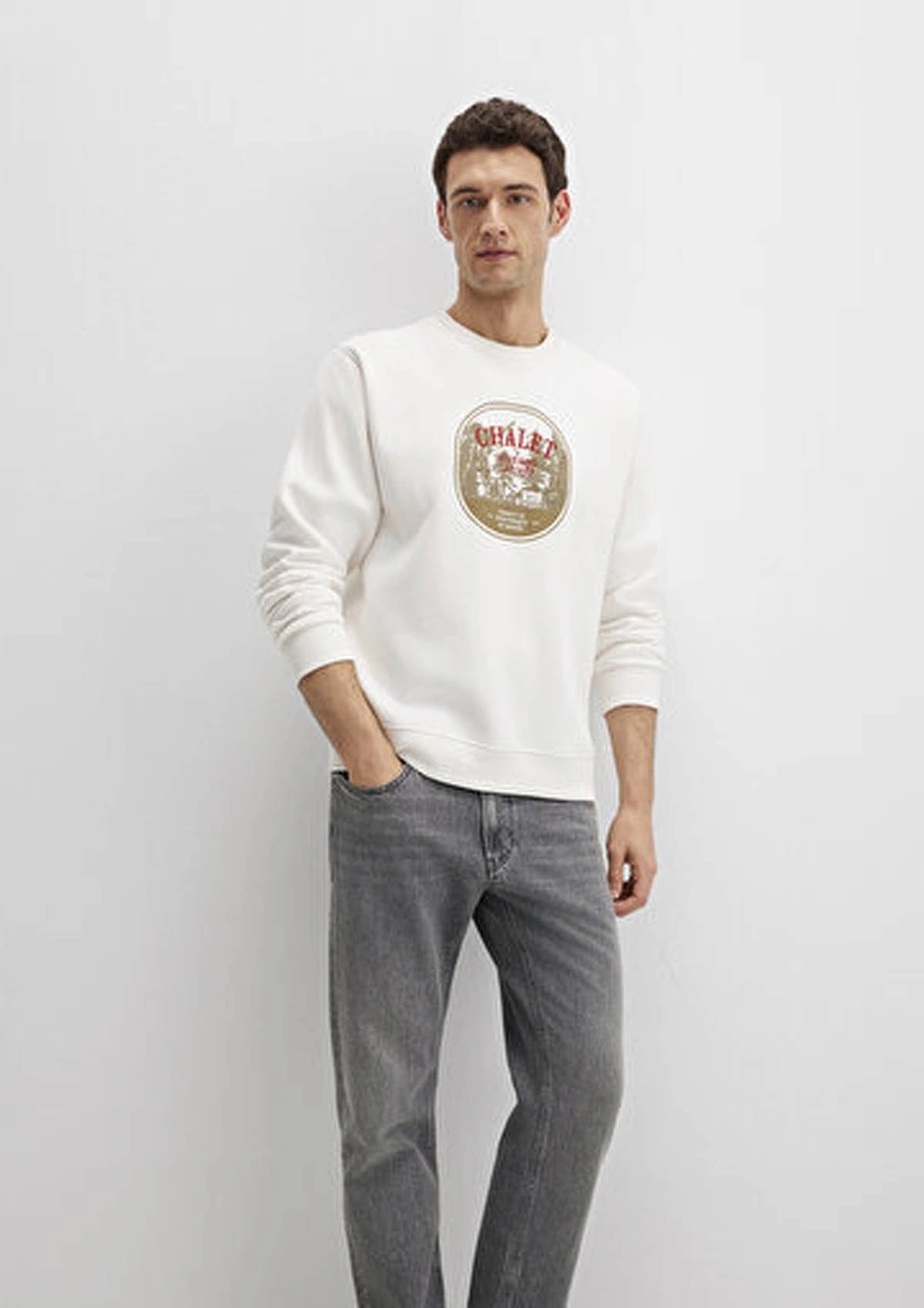 Mavi Kırık Beyaz Erkek Sweatshirt M0s10484-70057 Kırık Beyaz