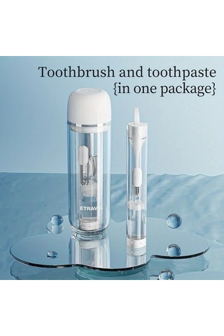 Techbloom Portable Dis Fircasi Katlanabilir Seyahat Dis Fircasi Seti White Ortodontik Dis Fircasi Dis Macunu Ve Bardak 11.8x5cm Çift Kişilik