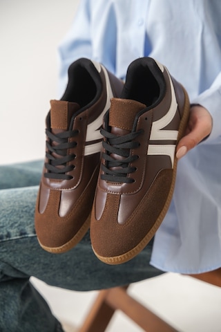 Daxtors Garantili Carina Günlük Ortopedik Kadın Sneaker Spor Ayakkabı Kahverengi