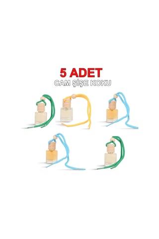 Oto Koku Cam Şişe Ipli Asma Araba Kokusu 5 Adet