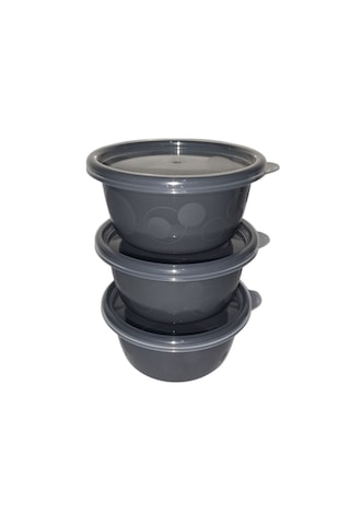 Tick Tock Hava Sızdırmaz Saklama Kabı Antrasit 3'lü Set 3 x 250 ML Antrasit