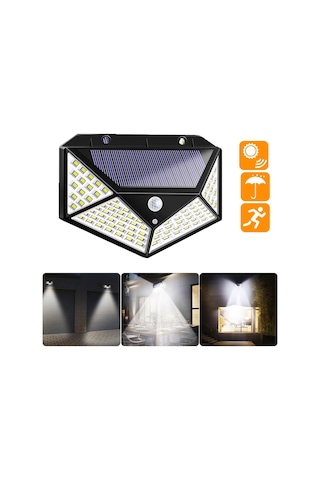 Unichrome 100 Led Solar Pır Hareket Sensörlü Su Geçirmez Duvar Lambası