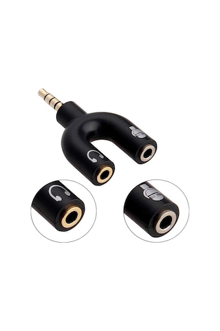 Kulaklık Mikrofon Birleştirici Adaptör 3.5Mm Ayırıcı Aparat