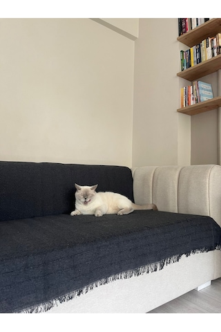 Koltuk Örtüsü Pamuk Balıksırtı Antrasit