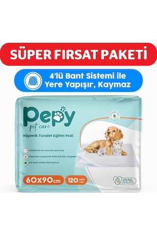 Pepy 60x90 Hijyenik Tuvalet Eğitim Pedi 30'lu 4 Paket 120 Adet