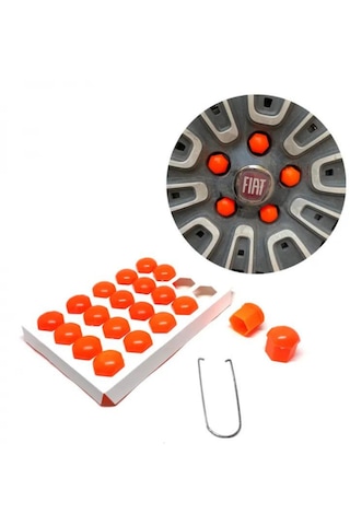 Düz Bijon Kapağı Sökme Aparatlı 20 Li Set Turuncu 17 Mm