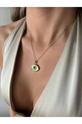 Gold Renk 3 Boyutlu Göz Model Kolye altın