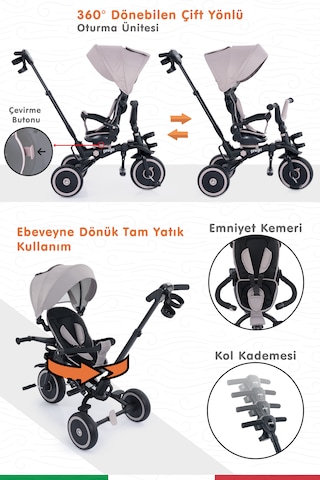 Prego Happy Dino Plus 360 Tamamen Katlanabilir Çocuk Bisikleti