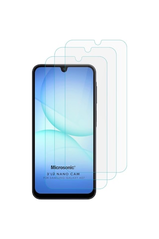 Microsonic Samsung Uyumlu Galaxy A07 Screen Protector Nano Glass Cam Ekran Koruyucu 3 Lü Paket