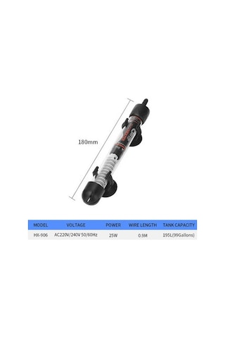 Agoodshop Hx-906 25w Stili Akvaryum Otomatik Sabit Sıcaklık Kaplumbağa Isıtıcı Bitki Mını Isıtıc