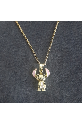 Stainless Steel Stitch Çelik Kolye Gold