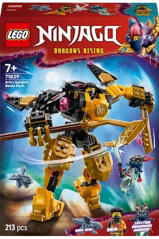 LEGO® NINJAGO® Arin’in Spinjitzu Savaş Robotu 71839 - 7 Yaş ve Üzeri Çocuklar için Yaratıcı Oyuncak Yapım Seti (213 Parça)