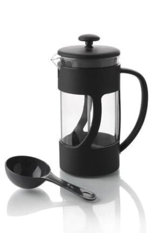 Leony Kaşıklı French Press Filtre Kahve Ve Bitki Çayı Demliği Siyah