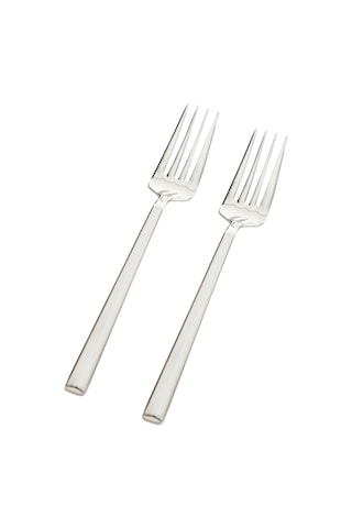 Mudo Home New Premıum Steel 2'li Tatlı Çatalı Gümüş