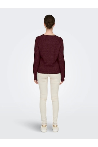 Only Onlrıca L/s Pullover Knt Noos Kadın Kazak 15204279 Bordo