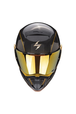 Scorpion Exo Hx1 Carbon Se Retro Motosiklet Kaskı Siyah Altın Siyah - Altın