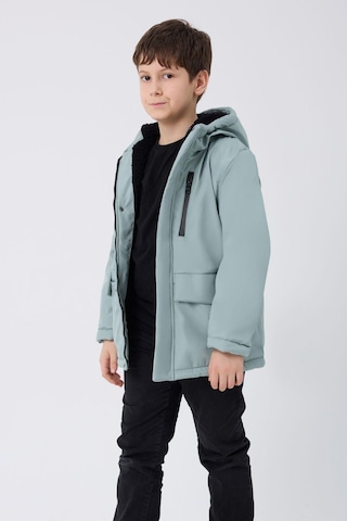 Spor Erkek Spor Çocuk Kürklü Su Ve Rüzgar Geçirmez Kapüşonlu 3 Cep Mont & Kaban & Parka Mint Yeşili