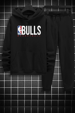 Nba Baskılı Eşofman Takımı Siyah