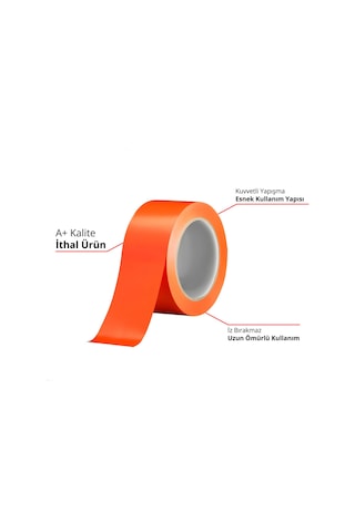 6 Lı Paket 45 Mm Turuncu 30 Metre Pvc Aksesuar Bandı Cam   Ve Sabitleme Bandı 45 MM x 25 M