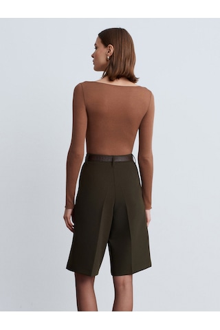 Dilvin 72233 Kemerli Bermuda Şort-haki Haki
