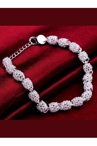 Eyelashes Silver 925 Ayar Gümüş Kristal Taşlarla Süslü Bohem Tarz Bileklik