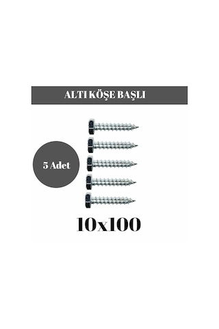 Trifon Vida 10x100 Mm Altı Köşe Anahtar Başlı Vida 5'li Paket 10 x 100 MM