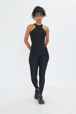 Sportempt Lesa Wear Çapraz Detaylı Basic Spor Crop Atlet Siyah