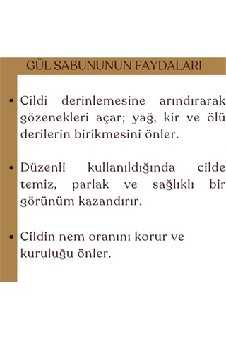Doğal Gül Sabunu, Cildi Onarıcı, Yenileyici, Makyaj Temizliği İçin Sabun 100gr