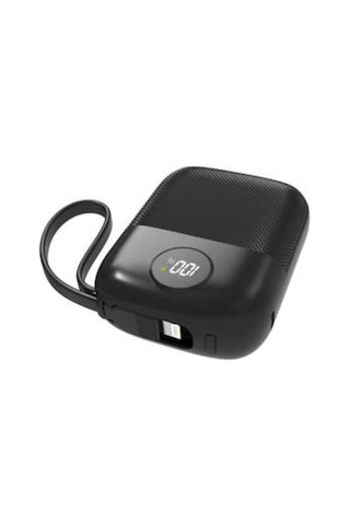 S-link Mp110 10000mah Pd22.5w Type-c+lightning Kablolu Siyah Pil Şarj Cihazı Powerbank Siyah