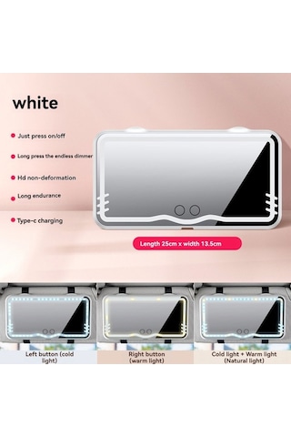 Novahub Evrensel Dokunmatik Led Araç Aynası - 3 Işık Modu, Şarj Edilebilir, Kolay Kurulum