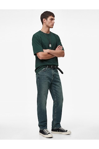 Koton Pamuklu Normal Bel Straight Fit Jean Pantolon - Mark Jean Orta İndigo 6sam40322nd