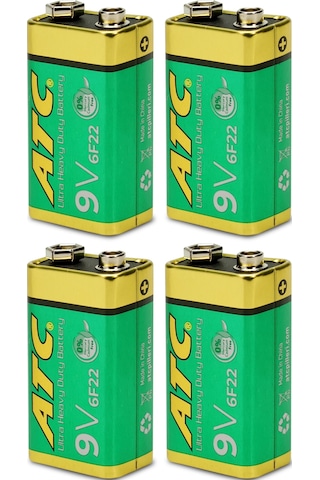 Atc 4lü 9v Volt Kare Pil Heavy Duty Elektronik Pili Çinko Karbon Pil Zn-c 9 V