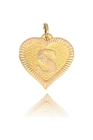 Enderun Kuyumculuk 14 Ayar Altın S Kalp Harf Kolye