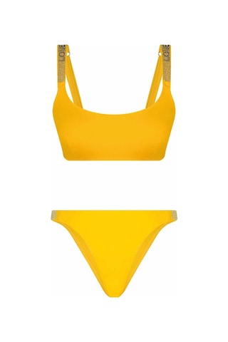 Bonesta Elinnor Love Taş Baskılı Sarı Atlet Bikini Takımı Sarı