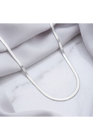 Ferizz Ferizz 316L Çelik 2 Mm Balık Sırtı Unısex Zincir Kolye Zn-215 Sarı