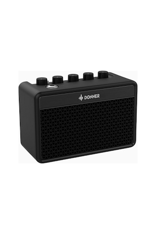 Donner Mini Gitar Amfisi Da-10, 5w, Taşınabilir, Şarj Edilebilir, Clean & Overdrive Stereo Amfiler Siyah