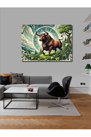 Kanvas Tablo Doğanın Gücü: Yaban Boğası 50cmx70cm