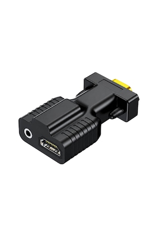 Hdmı - Vga Dönüştürücü Adaptör Kablo, 1080p Full Hd Görüntü Ve 3.5mm Ses Destekli Çevirici, Laptop Pc Oyun Konsolu Monitör Tv Projektör Uyumlu, Tak Çalıştır Z125