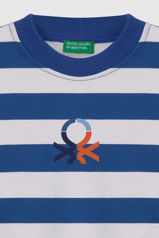 United Colors Of Benetton Erkek Çocuk Sweat Bntb23297 Mavi Çizgili Mavi Çizgili