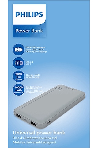 Philips DLP1812PV 10.000 mAh PD Taşınabilir Şarj Cihazı Gümüş